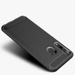 Telefontok Huawei P Smart Plus 2019 - Carbon fiber szilikon hátlap - fekete-1