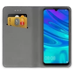 Telefontok Huawei P Smart 2019 / Honor 10 Lite - fekete mágneses szilikon keretes könyvtok-1