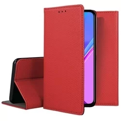 Telefontok Huawei P Smart 2019 / Honor 10 Lite - piros mágneses szilikon keretes könyvtok-1