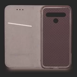 Telefontok LG K51S - Smart Magnetic burgundy szilikon keretes mágneses könyvtok-4
