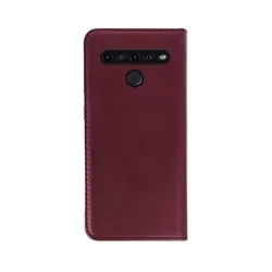 Telefontok LG K41S - Smart Magnetic burgundy szilikon keretes mágneses könyvtok-3