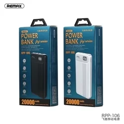 Powerbank: Remax RPP-106 - fehér powerbank, 20000mAh, 2xUSB-1