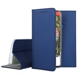 Telefontok Huawei P Smart Z / Honor 9X - kék mágneses szilikon keretes könyvtok-1