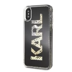 Telefontok iPhone X/XS - Karl Lagerfeld Karl logo Glitter - Fekete-1