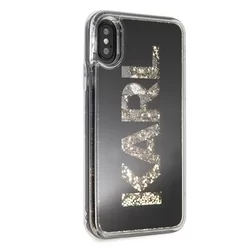 Telefontok iPhone X/XS - Karl Lagerfeld Karl logo Glitter - Fekete-3