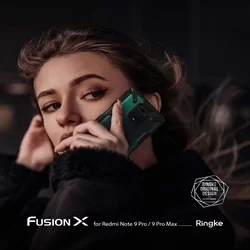 Telefontok XIAOMI REDMI NOTE 9S - Ringke Fusion X fekete ütésálló tok-2