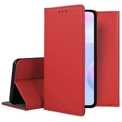Telefontok Xiaomi Redmi 9A / 9AT - piros mágneses szilikon keretes könyvtok-3