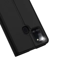 Telefontok Samsung Galaxy A21S - Dux Ducis fekete flipcover tok-4