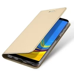 Telefontok Samsung Galaxy A21S - Dux Ducis arany flipcover tok-5