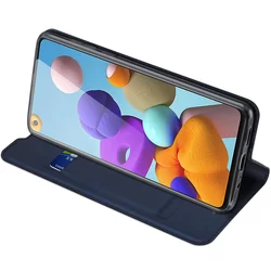Telefontok Samsung Galaxy A21S - Dux Ducis kék flipcover tok-3
