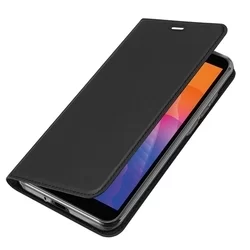 Telefontok Huawei Y5p - Dux Ducis fekete flipcover tok-3
