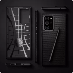 Telefontok Samsung Galaxy Note20 Ultra - SPIGEN LIQUID AIR Matt fekete tok-12