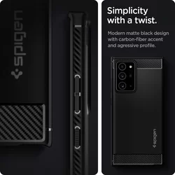 Telefontok Samsung Galaxy Note20 Ultra - SPIGEN RUGGED ARMOR Matt fekete tok-9
