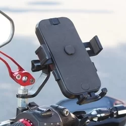 Biciklis tartó: Scooter CD-268B - univerzális visszapillantó tükörre szerelhető, 360 fokban elfordítható fekete telefon tartó-2