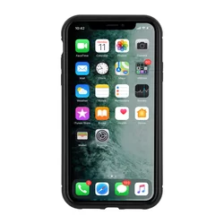 Telefontok iPhone 11 - mágnesesen záródó hátlaptok, fekete fém kerettel és átlátszó üveg hátlappal-5