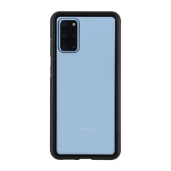 Telefontok Samsung Galaxy S20+ (S20 Plus) - mágnesesen záródó hátlaptok, fekete fém kerettel és átlátszó üveg hátlappal-1