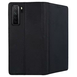 Telefontok Huawei P40 Lite 5G - fekete mágneses szilikon keretes könyvtok-3