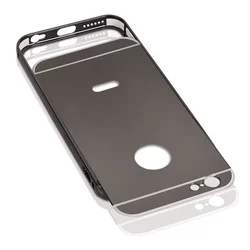 Telefontok Samsung Galaxy S6 G920 - fekete alumínium bumper tükrös hátlaptok-1