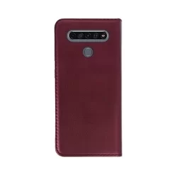 Telefontok LG K61 - Smart Magnetic burgundy szilikon keretes mágneses könyvtok-1