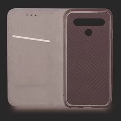 Telefontok LG K61 - Smart Magnetic burgundy szilikon keretes mágneses könyvtok-4