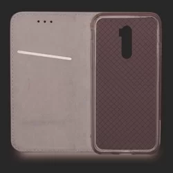 Telefontok Xiaomi Redmi 9 - Smart Magnetic burgundy szilikon keretes mágneses könyvtok-4