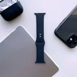 Apple Watch Series 4/5/6/7 (42mm-44mm) okosóra szíj - TECH-PROTECT SOFTBAND Fekete szilikon szíj-2