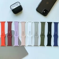 Apple Watch Series 4/5/6/7/8/8 Ultra/SE (42/44/45/49mm) okosóra szíj - TECH-PROTECT SOFTBAND Szürke szilikon szíj-1
