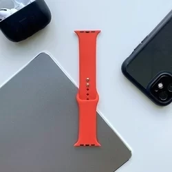 Apple Watch Series 4/5/6/7/SE (38mm-40mm) okosóra szíj - TECH-PROTECT SOFTBAND Piros szilikon szíj-1