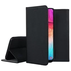 Telefontok Samsung Galaxy A50 - fekete mágneses szilikon keretes könyvtok-2