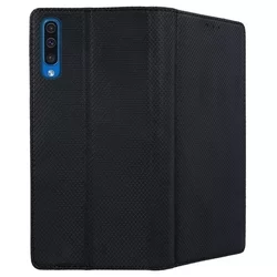 Telefontok Samsung Galaxy A50 - fekete mágneses szilikon keretes könyvtok-3