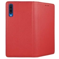 Telefontok Samsung Galaxy A50 - piros mágneses szilikon keretes könyvtok-2