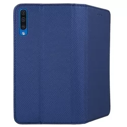 Telefontok Samsung Galaxy A50 - kék mágneses szilikon keretes könyvtok-3