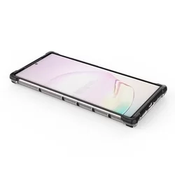 Telefontok Samsung Galaxy Note 20 Ultra - Hexagon mintás ütésálló áttetsző műanyag tok, szilikon peremmel-3
