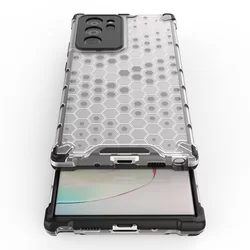 Telefontok Samsung Galaxy Note 20 Ultra - Hexagon mintás ütésálló áttetsző műanyag tok, szilikon peremmel-6