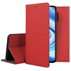 Telefontok Xiaomi Redmi Note 9S - piros mágneses szilikon keretes könyvtok-2