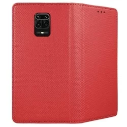 Telefontok Xiaomi Redmi Note 9S - piros mágneses szilikon keretes könyvtok-3