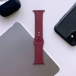 Apple Watch SE (44mm) okosóra szíj - TECH-PROTECT SOFTBAND Bordó szilikon szíj-2