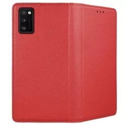 Telefontok Xiaomi Redmi 9C - piros mágneses szilikon keretes könyvtok-2