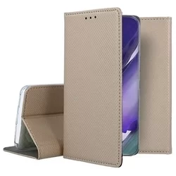 Telefontok Samsung Galaxy Note20 Ultra - arany mágneses szilikon keretes könyvtok-3