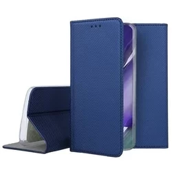 Telefontok Samsung Galaxy Note20 Ultra - kék mágneses szilikon keretes könyvtok-2