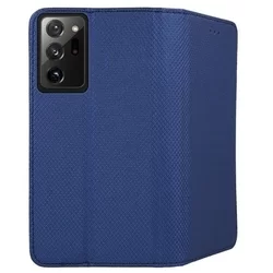 Telefontok Samsung Galaxy Note20 Ultra - kék mágneses szilikon keretes könyvtok-3