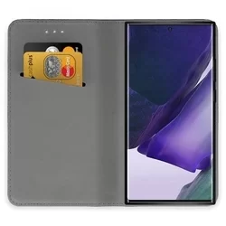 Telefontok Samsung Galaxy Note20 Ultra - fekete mágneses szilikon keretes könyvtok-2