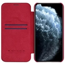 Telefontok iPhone 12 mini - Nillkin Qin Kihajtható bőr tok piros-4