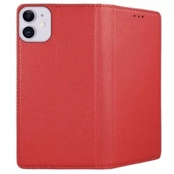 Telefontok iPhone 12 mini - piros mágneses szilikon keretes könyvtok-3