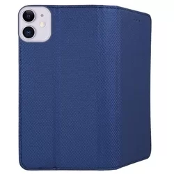 Telefontok iPhone 12 mini - kék mágneses átlátszó szilikon keretes könyvtok-2