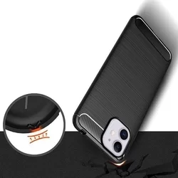 Telefontok iPhone 12 mini - Forcell CARBON fekete szilikon tok-7