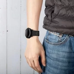 Samsung Galaxy Watch 3 (41 mm) okosóra szíj - fekete-lime szilikon szíj-3