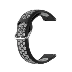 Samsung Galaxy Watch 3 (41 mm) okosóra szíj - fekete-szürke szilikon szíj-2
