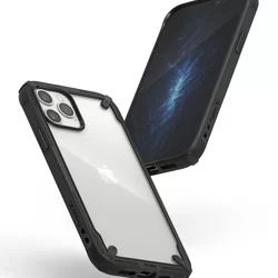 Telefontok iPhone 12 - Ringke Fusion X Design fekete ütésálló tok-6