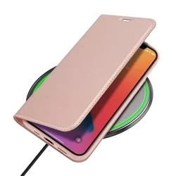 Telefontok iPhone 12 - Dux Ducis rosegold kinyitható tok-3